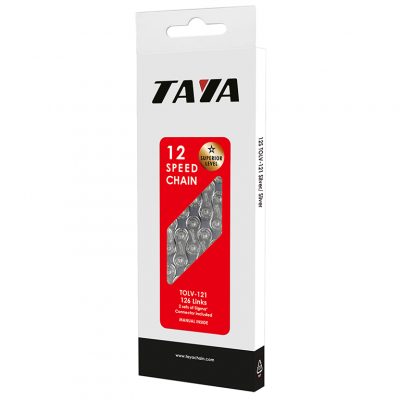CADENA TAYA 12 VELOCIDADES (PLATA) CON EMBALAJE OFICIAL